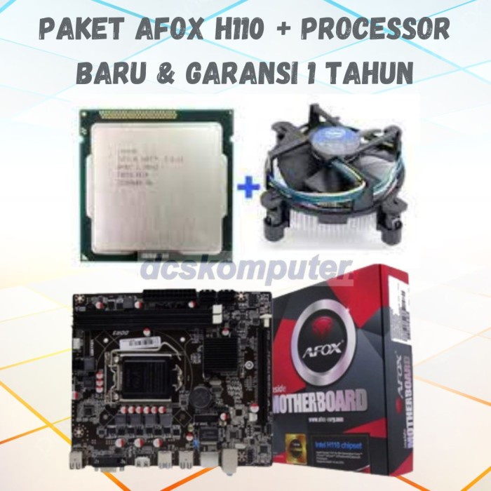 PAKET MOBO MOTHERBOARD AFOX H110 INTEL I5 6500 + FAN PROCESSOR GARANSI