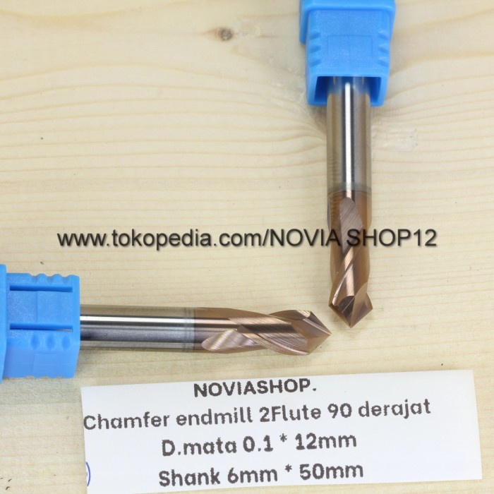 ```````] Chamfer Side Endmill 6mm 2Flute 90 derajat Mata router CNC Bit