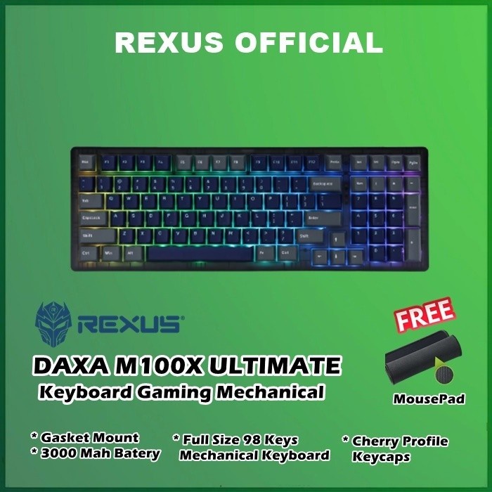 Rexus Daxa M100X Ultimate Keyboard Gaming Mechanical M100 X M 100 X