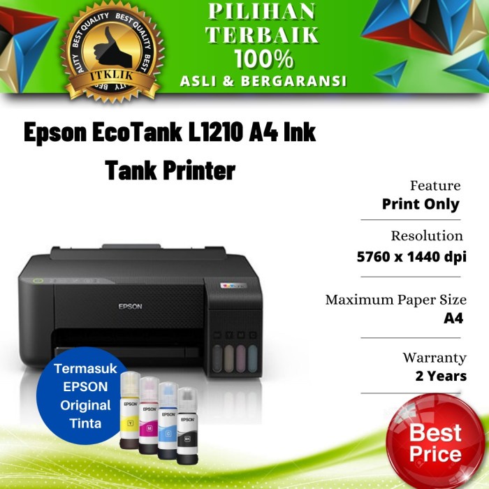 PRINTER EPSON L1210 Pengganti EPSON L1110 Print Only