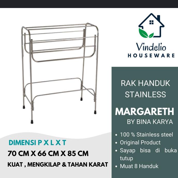 Rak Handuk / Jemuran Handuk Stainless steel Bina Karya tipe Margareth