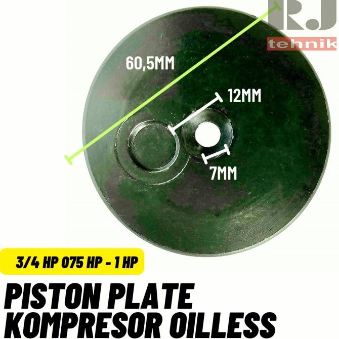 ><><><] Plat Piston Plate Oilless Kompresor Angin Silent Oilless 3/4 HP 075 HP