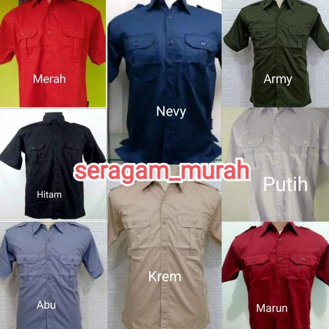 SERAGAM BAJU KEMEJA PENDEK TRANS TV HITAM KREM NEVY HITAM PDH PDL