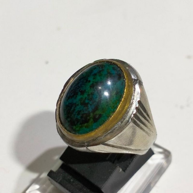 Batu akik natural bacan motif totol ceplok kuro kode B07