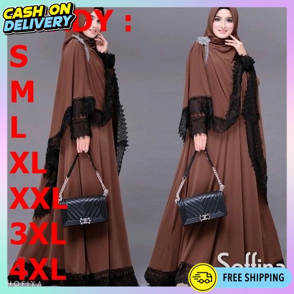 Juba 1 Set Jilbab Baju Ghamis Syar'I Terbaru Pakaian Wanit Muslimah Bahan Tebal Pakean Fashion Musli