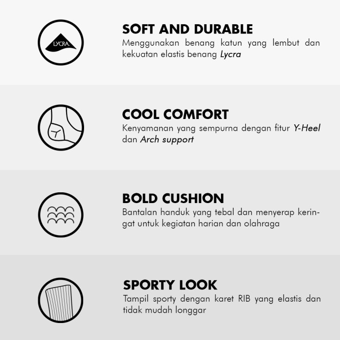 Kaos Kaki - Staycool Socks Kaos Kaki Basic Oldskull Bless