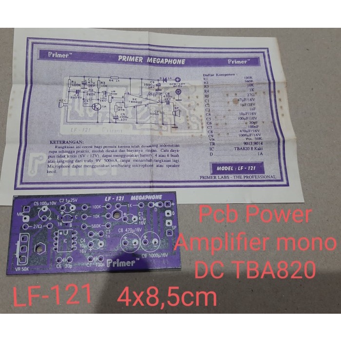 /////] Obral PCB Power Ampli Mono DC TBA820 pcb primer megaphone LF-121