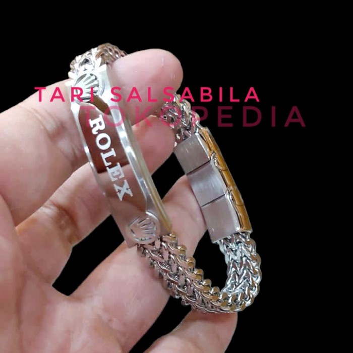 Gelang - Gelang Titanium Pria Rantai Rolex Stainless Stel Anti Karat Selamanya