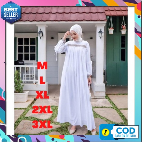 Setelan Gamis Dan Kerudung Baju Lebaran Stlan Cewek Gamid Wamita Kerudung Syar'I Bsju Games 2In1 Bra