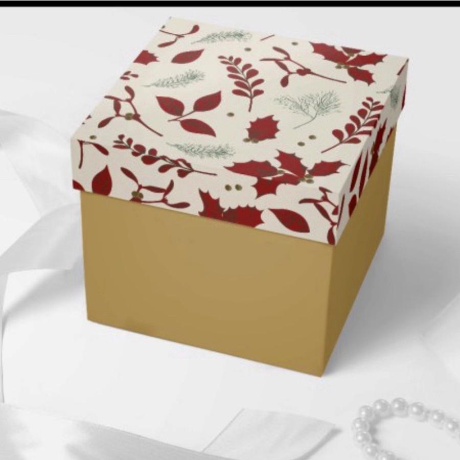 

5 pcs dus kue box cake kardus orange leaf size 25 x 25 x 10 cm