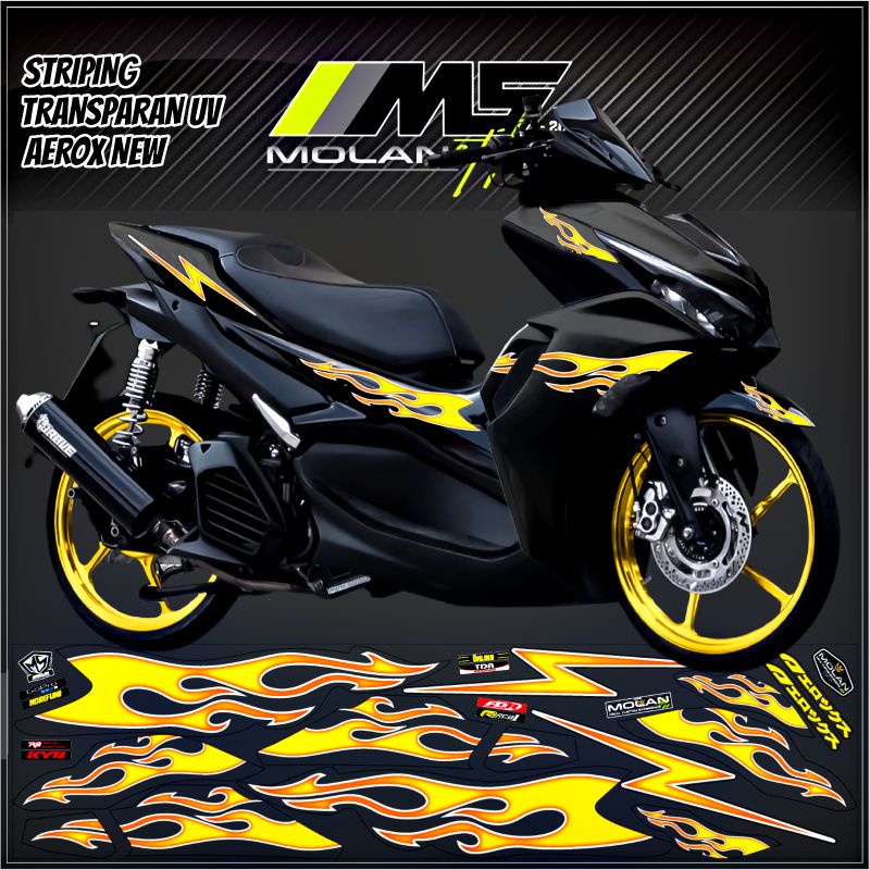 Decal Sticker Striping Variasi Transparan Uv Aerox New Api All New Aerox 155 Connected Api NVX 155 Y