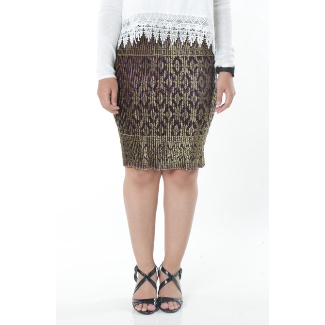 Rok Mini Prisket Songket Juwita Hijau