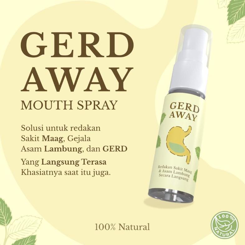 

Ready GERD AWAY Mouth Spray - Obat Herbal Lambung Sakit Maag 100% Natural - Redakan Asam Lambung Secara Langsung - by Hegar Natural