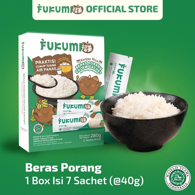 

Ready FUKUMI Beras Porang Box Sachet isi 7 - Shirataki/Konjac Rice