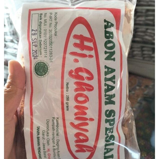 

Abon Hj Ghoniyah 250 Gram Exp Agustus 2024 .Sg Dari Pabriknya Langsung Ya