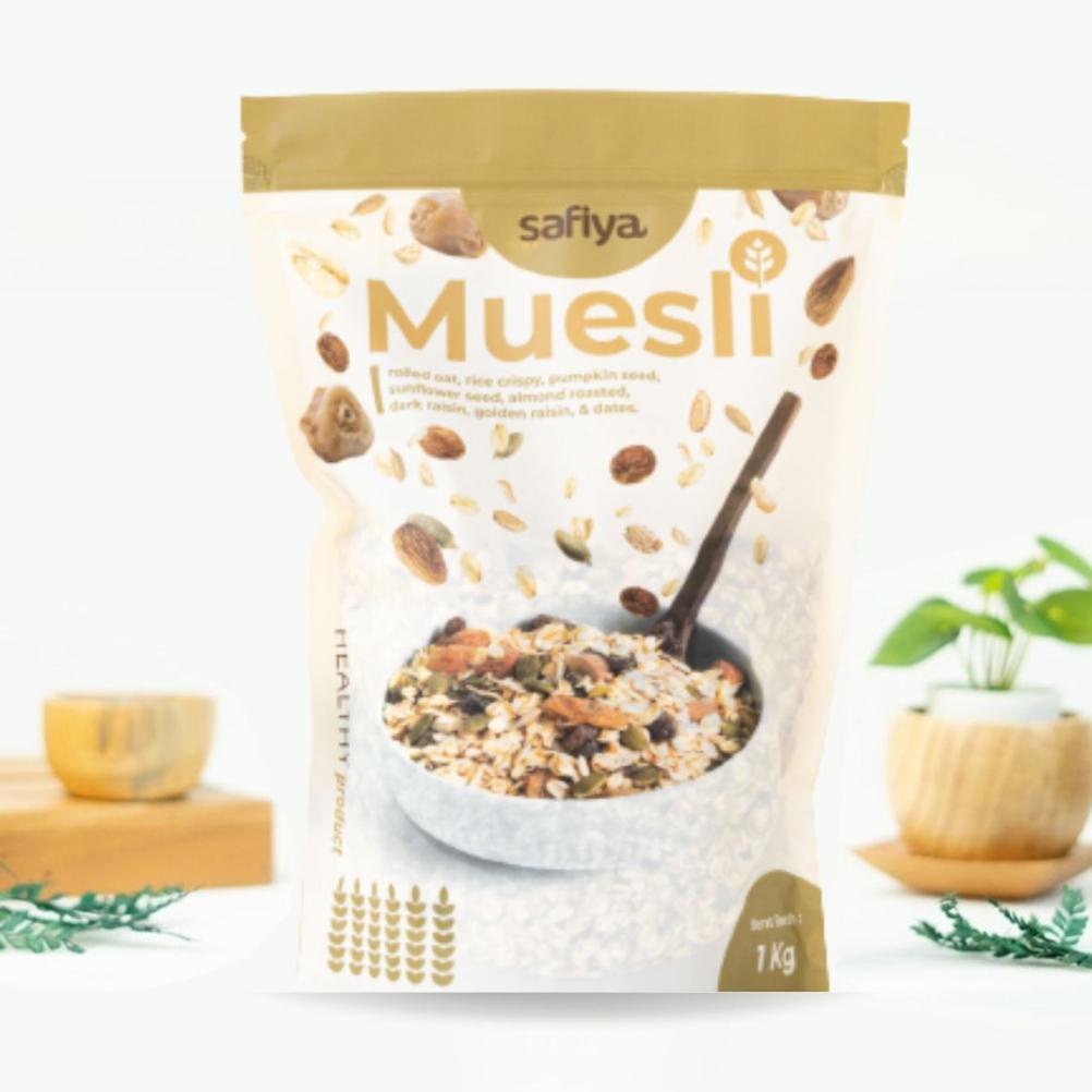 

Ready Muesli Dried Fruit Mix 1 Kg Safiya Sereal Makanan Ringan - Sereal Diet Sehat Alami Oatmeal