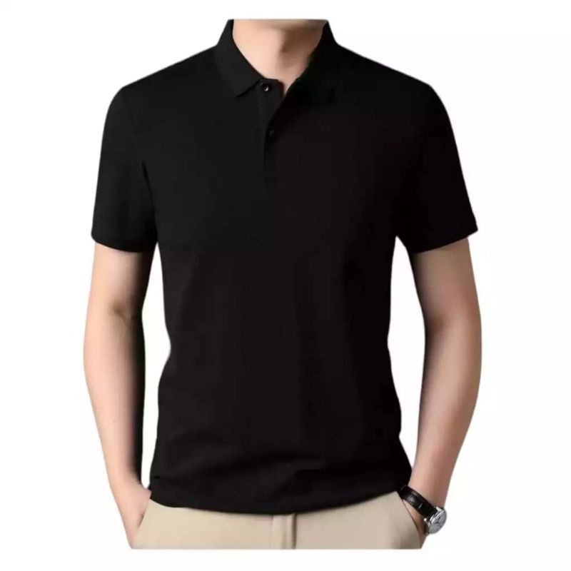 Kaos Polo Slim Pria Kaos Kerah Polos Baju Wangki Cowo Atasan Pria Kaos Hitam Pakaian Pria