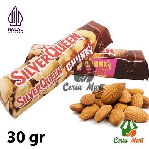 

Coklat SilverQueen Chunky Bar Mini Almond 30 gr Silver Queen Cokelat