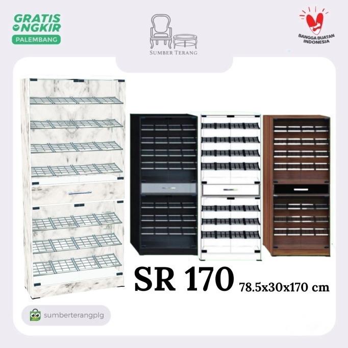 Terbaru Lemari Sepatu Kaca 2 Tingkat Sr 170 Rak Sepatu Marble Tempat Enambukuku