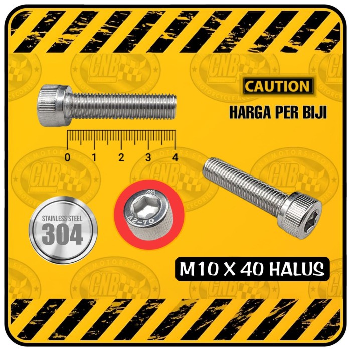 Baut L Stainless M10X40 Drat Halus Setara Baut Kunci 14 Panjang 40 Mm Best