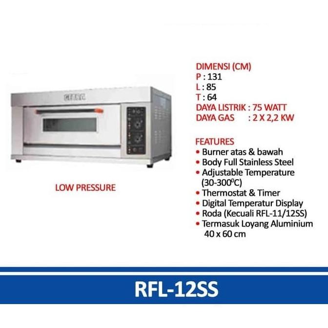 Oven Gas GETRA 1 Deck 2 Try RFL-12SS / RFL12 OVEN