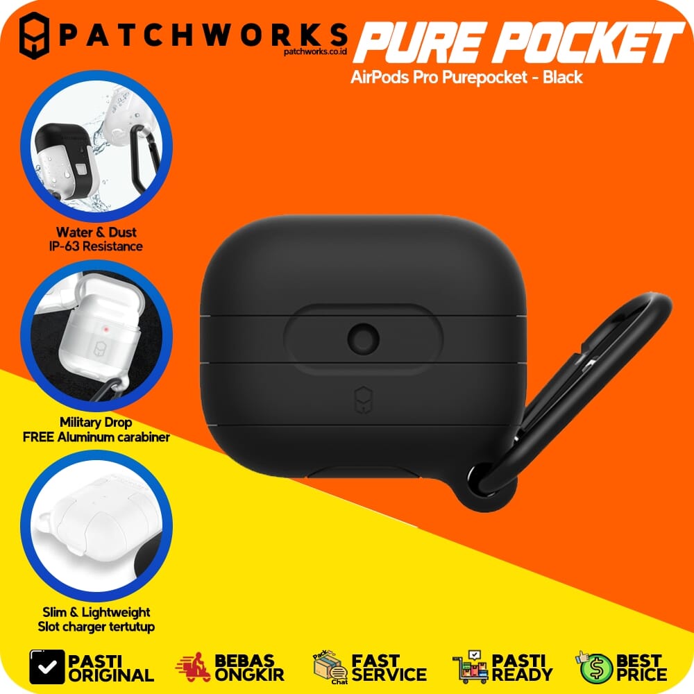 Patchworks AirPods Pro Purepocket Black Casing Softcase Anti Crack