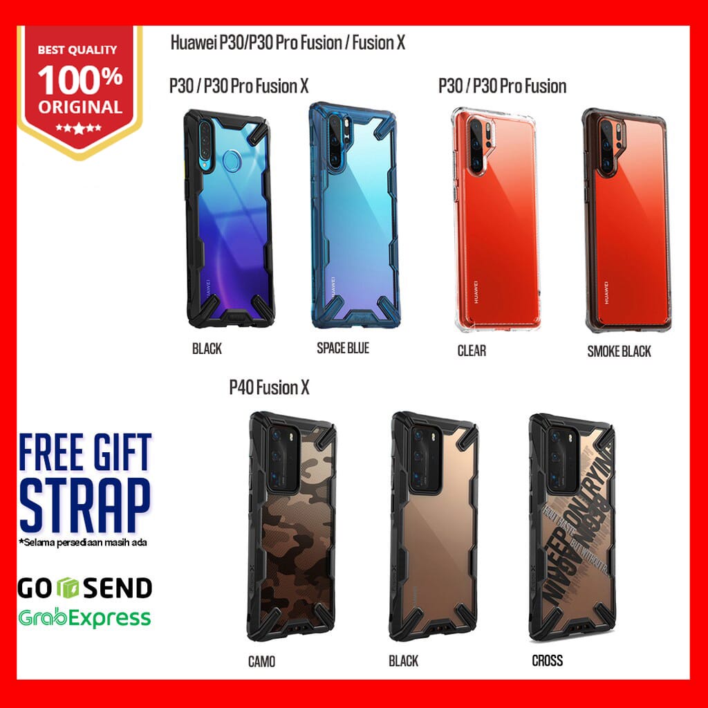 Ringke Huawei P30 P30 Pro P40 ProFusion X Softcase Tahan Banting Military Anti Crack Armor