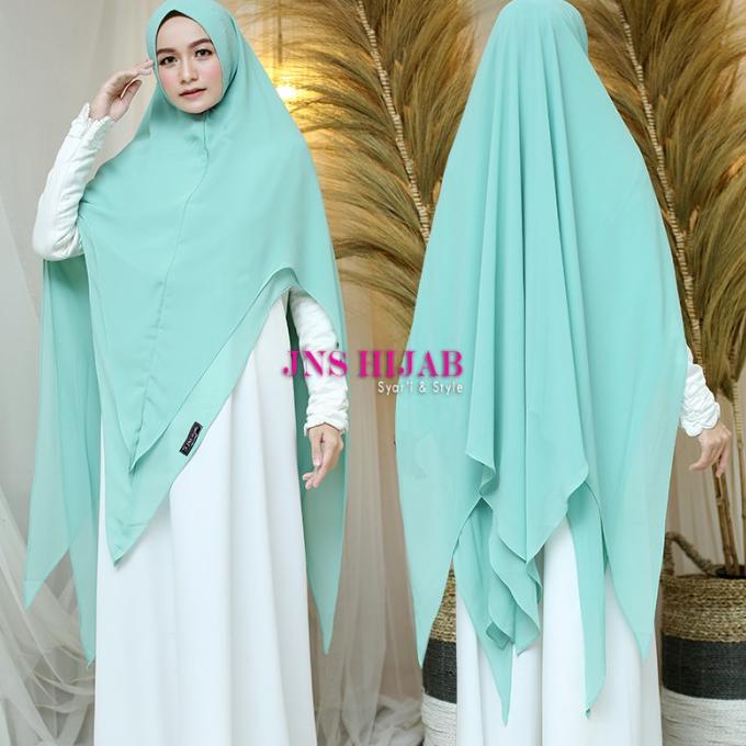 Premium Khimar Saumi-Hijab Ceruty 2 Layer Jumbo/Khimar Ori Jns Hijab Stok Terbatas