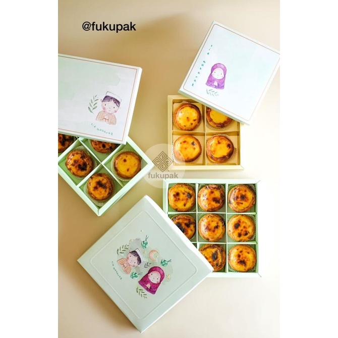 ] Box Idul Fitri Sekat / Tanpa Sekat (10 pcs) dus Lebaran kotak pie kue