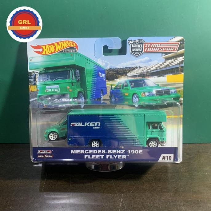 hot wheels team transport mercedes benz 190e fleet flyer falken