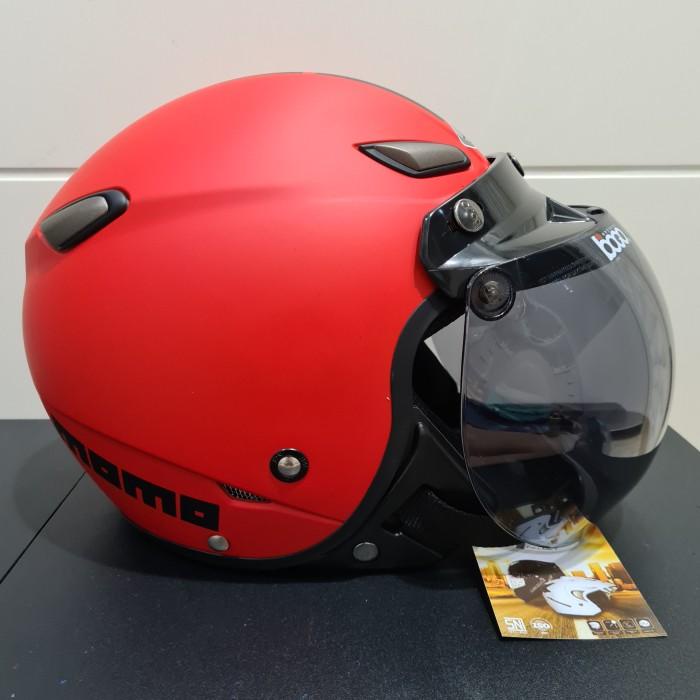Helm Jpn Kawai Momo Merah Doff Kaca Bogo