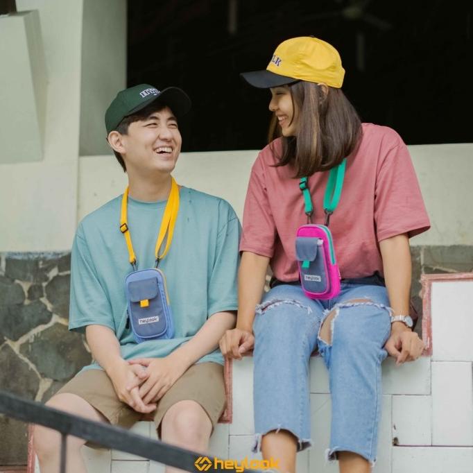 Tas Kalung Leher Pria Wanita Selempang Hanging Wallet Dompet Hp Kartu