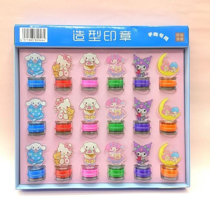 

Mainan Anak Mini Round Stamp Stempel Tinta Cap Lucu/Stamp Sanrio Lucu