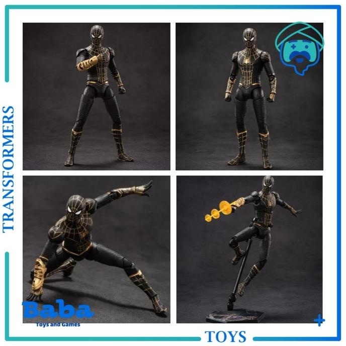 MAINAN FIGURE ZD TOYS SPIDERMAN NO WAY HOME SPIDER MAN BLACK GOLD SUIT