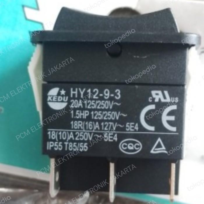 SAKLAR SWITCH ROCKER KEDU HY12-9-3 HY 12-9-3 UP DOWN 20A 250V PA500