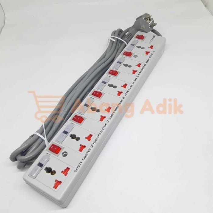 STOP KONTAK UNIVERSAL NESTAR/WINSTAR 6L 6 LUBANG COLOKAN + SAKLAR