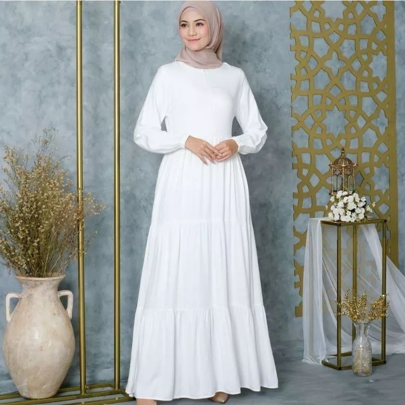 gamis Hanum dress/gamis polos rayon