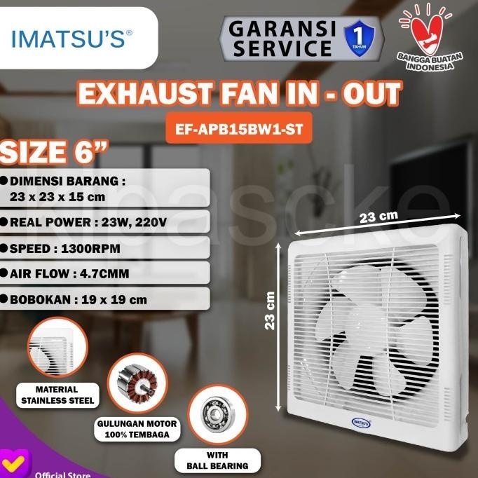 TERBARU EXHAUST FAN DINDING 6 INCH WALL FAN HEXOS DINDING HEMAT LISTRIK 
