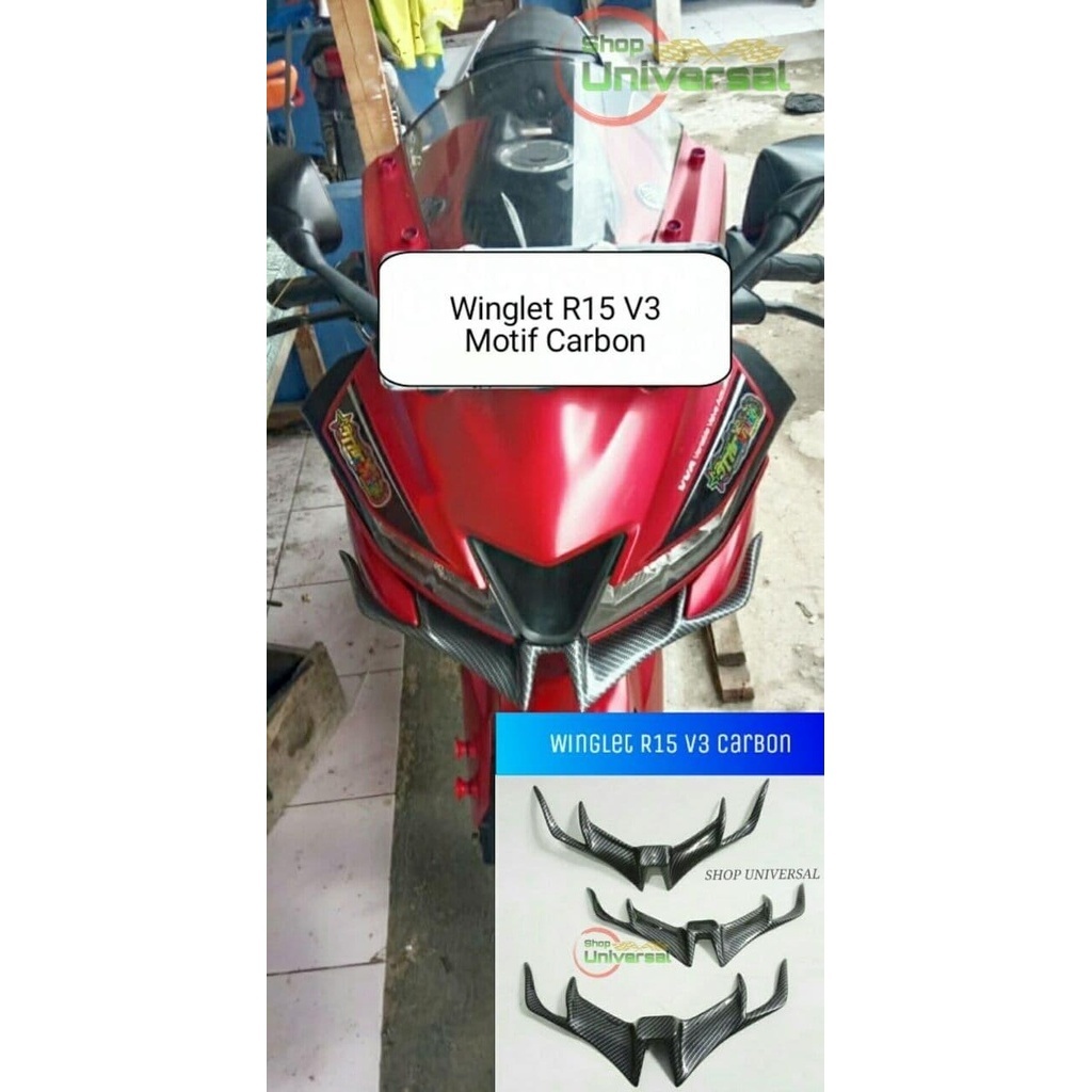 Winglet Yamaha R15 V3 Motif Carbon Aksesoris Variasi Motor Berkualitas