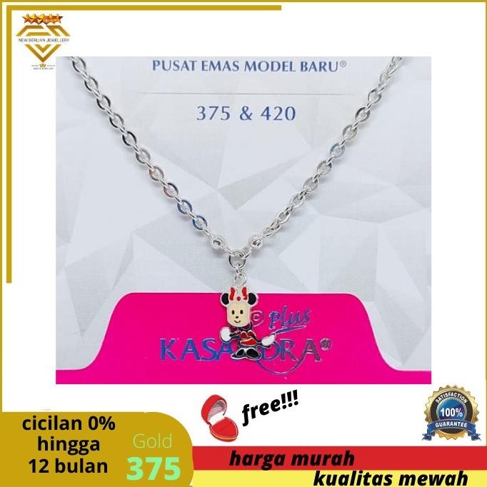 BIG SALE KALUNG BABY EMAS PUTIH ASLI 9K-375-GANDULAN KARAKTER BONEKA 02 