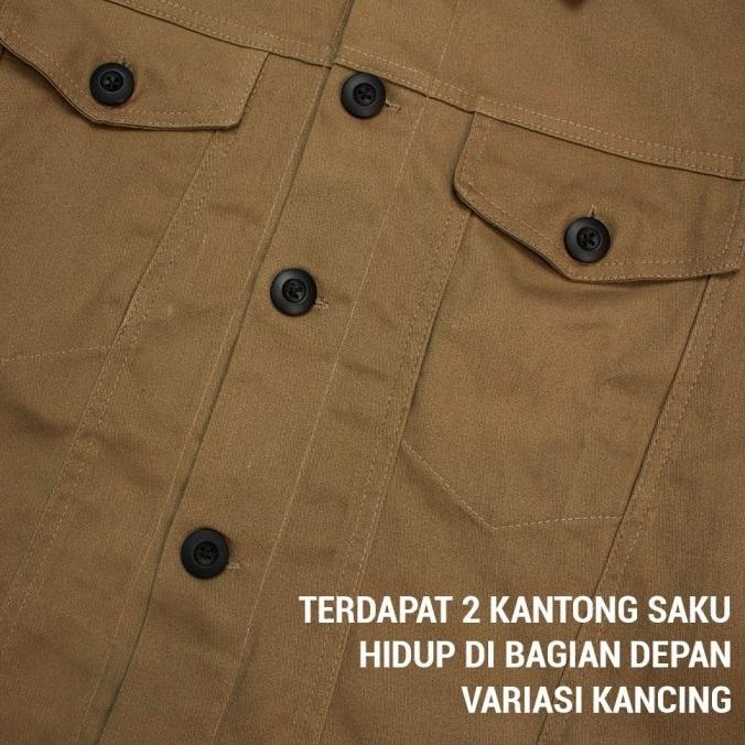 NEW PRODUK FORTKLASS JAKET ARTHUR TRUCKER CANVAS PARKA PRIA KANCING HITAM CANVAS !!!!!