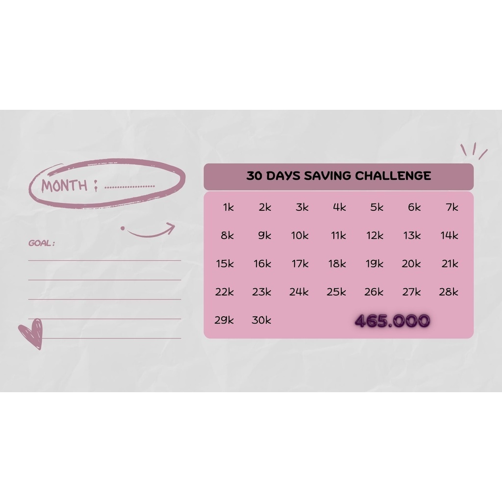 

AMPLOP TANTANGAN MENABUNG/ SAVING CHALLENGE 30-31 DAYS