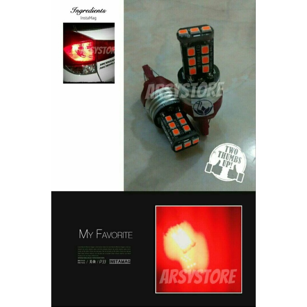 Lampu Rem Strobo T20 4 kawat LED Emperor Extrime Bright Mobil