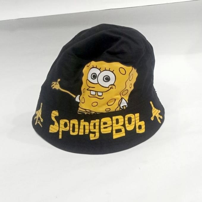 READY STOCK BUCKET HAT TOPI ANAK SPONGEBOB SQUAREPANTS LUCU SI ANAK CERIA FASHION 