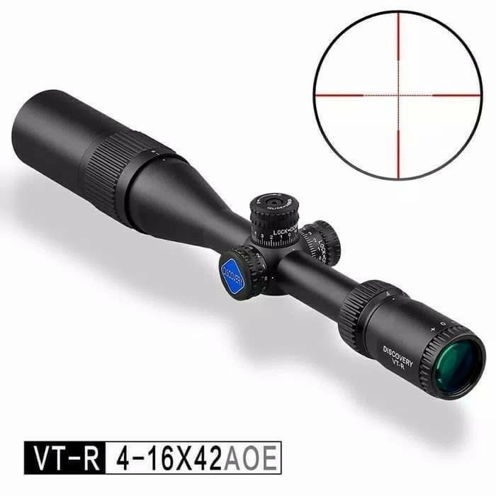 ✅Baru Teleskop Discovery Vtr 4-16X42 Aoe Bonus Sunhide Pake Lampu Logo Biru Limited