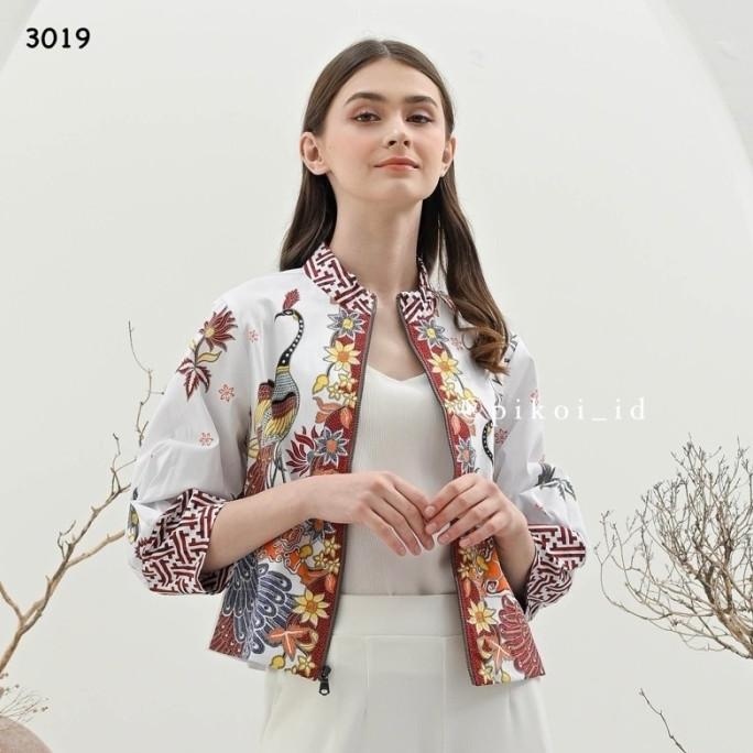 New Bomber Batik Wanita Modern / Jaket Batik Wanita / Seragam Luaran Kerja Limited Edition