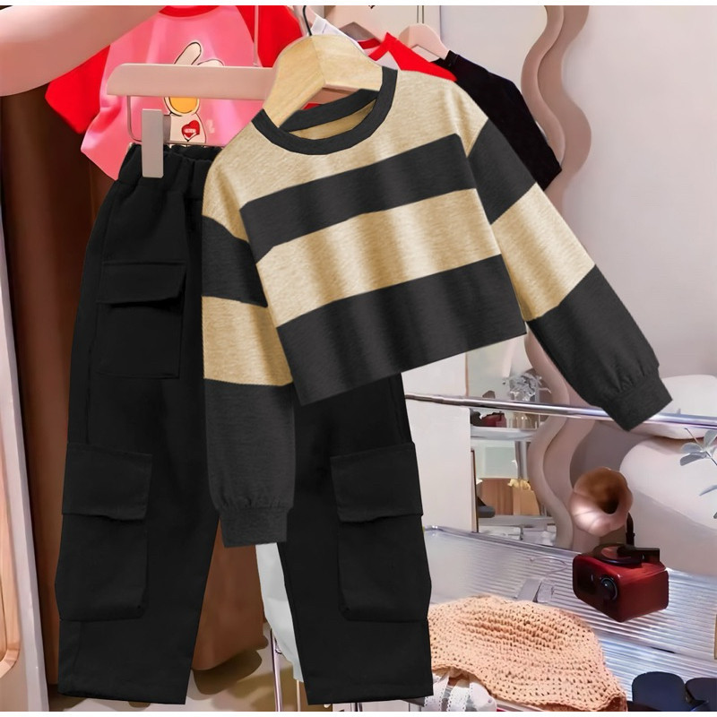 Setelan Anak Perempuan 2023 4 5 Thn  12 Tahun Setcell 9Tahun Kaos Harian Kids 3In1 Rok Bawahan Pakai