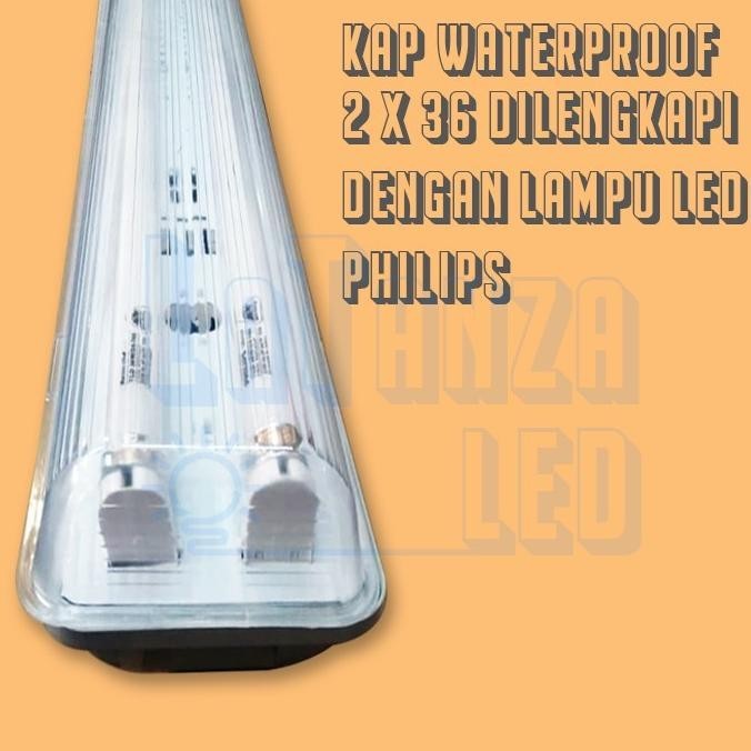 Kap Lampu Waterproof 2X36 Lampu Led Philips Tl 2 X 36 Led 120Cm