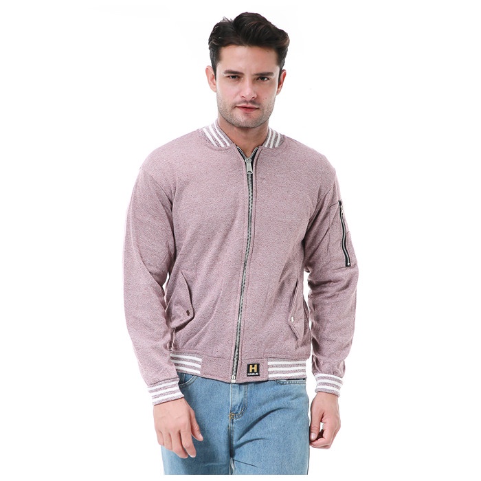 ✅New Hamlin Cyrano Outerwear Pria Jaket Bomber Pria Motif Polos - Red Berkualitas