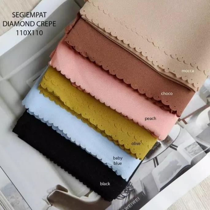 Terbaik Jilbab / Hijab Segi Empat Diamond Crepe Lc Azara Pengiriman Cepat